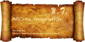 Márky Terestyén névjegykártya